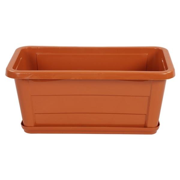 Rectangular Seed Planter 16" with Tray Brown