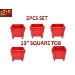Square Flower Tub BP- 13" Square tob 5 pcs set