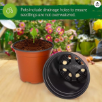 50-Pack 6 Inch Plastic Nursery Pots , Plant Pot with Drainage,Seedling Flower Plant Container and Seed Starting Pots for Succulents, Seedlings