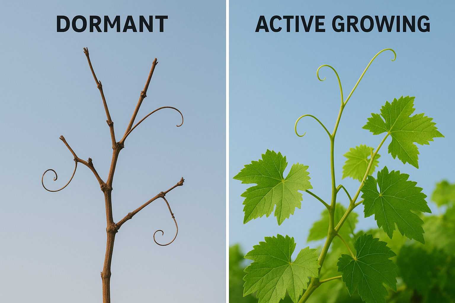 আঙুর গাছ ডরমেট এ আসার লক্ষণ