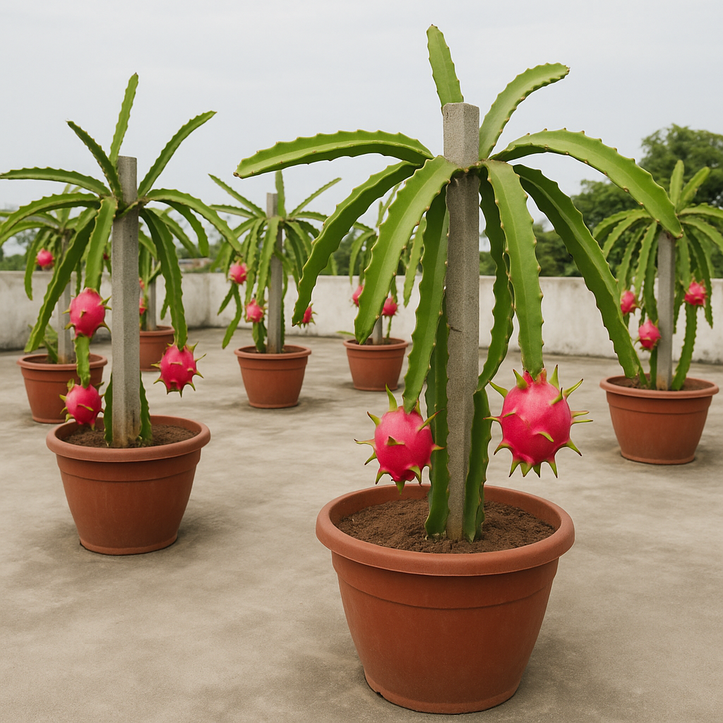 ছাঁদ বাগানে ড্রাগন ফল চাষ