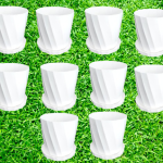Camelia Planters White 4 Inchi set of 10 pcs With Tray