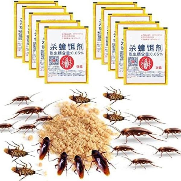 10 Packs Multi Nights Bait Powder Effective Against Cockroaches, Ants and Mosquitoes, Use in Kitchens,