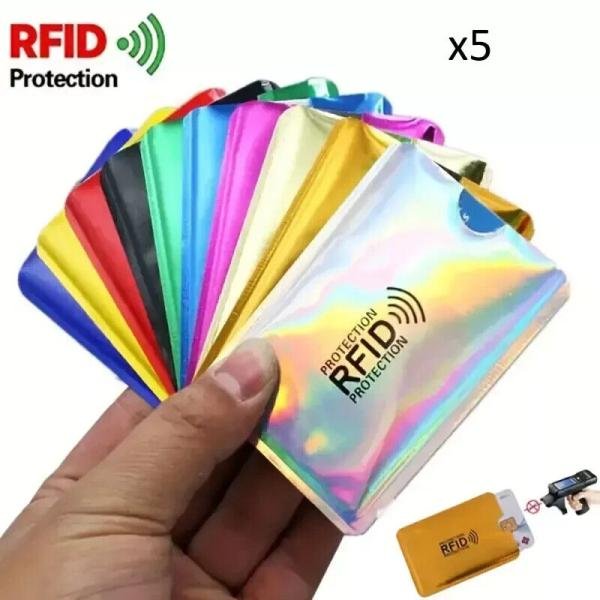 RFID Credit Bank ID Card Sleeve Protective Case 5 Pcs