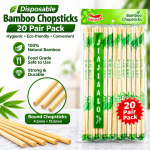 Chopsticks (20 Pair Pack) – 4.5mm × 19.5cm Round