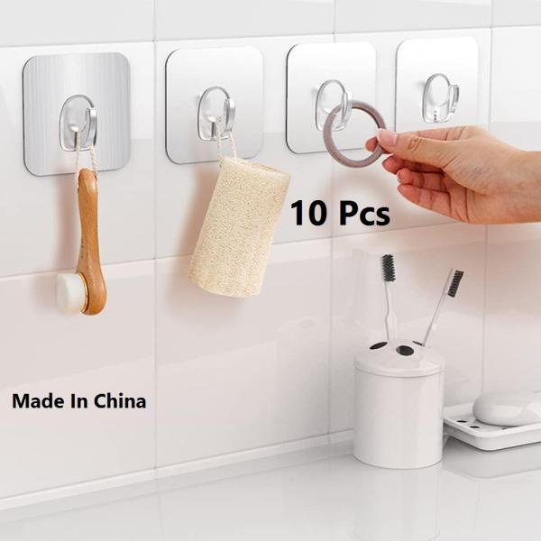 Wall Hangers Hooks Self Adhesive Silicone Storage Hanging Kitchen Magic Bathroom Accessories 10 Pcs