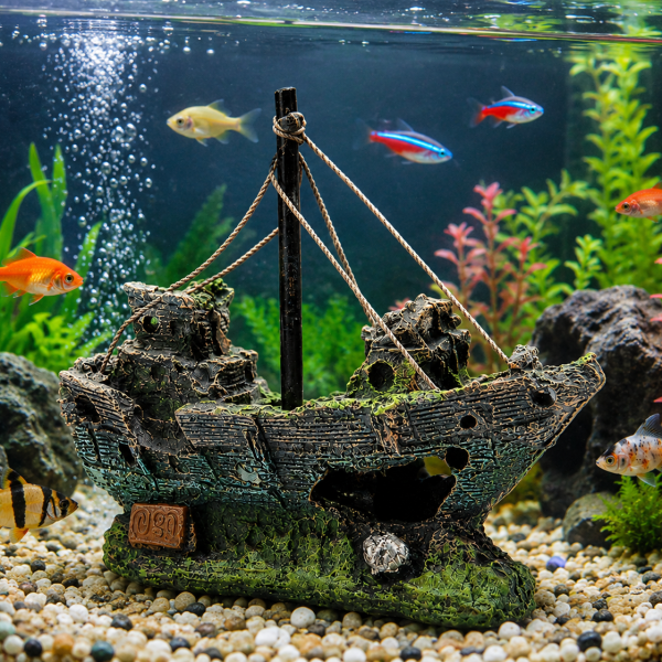 Pirate ship landscape fish tank landscape decoration 1 pcs