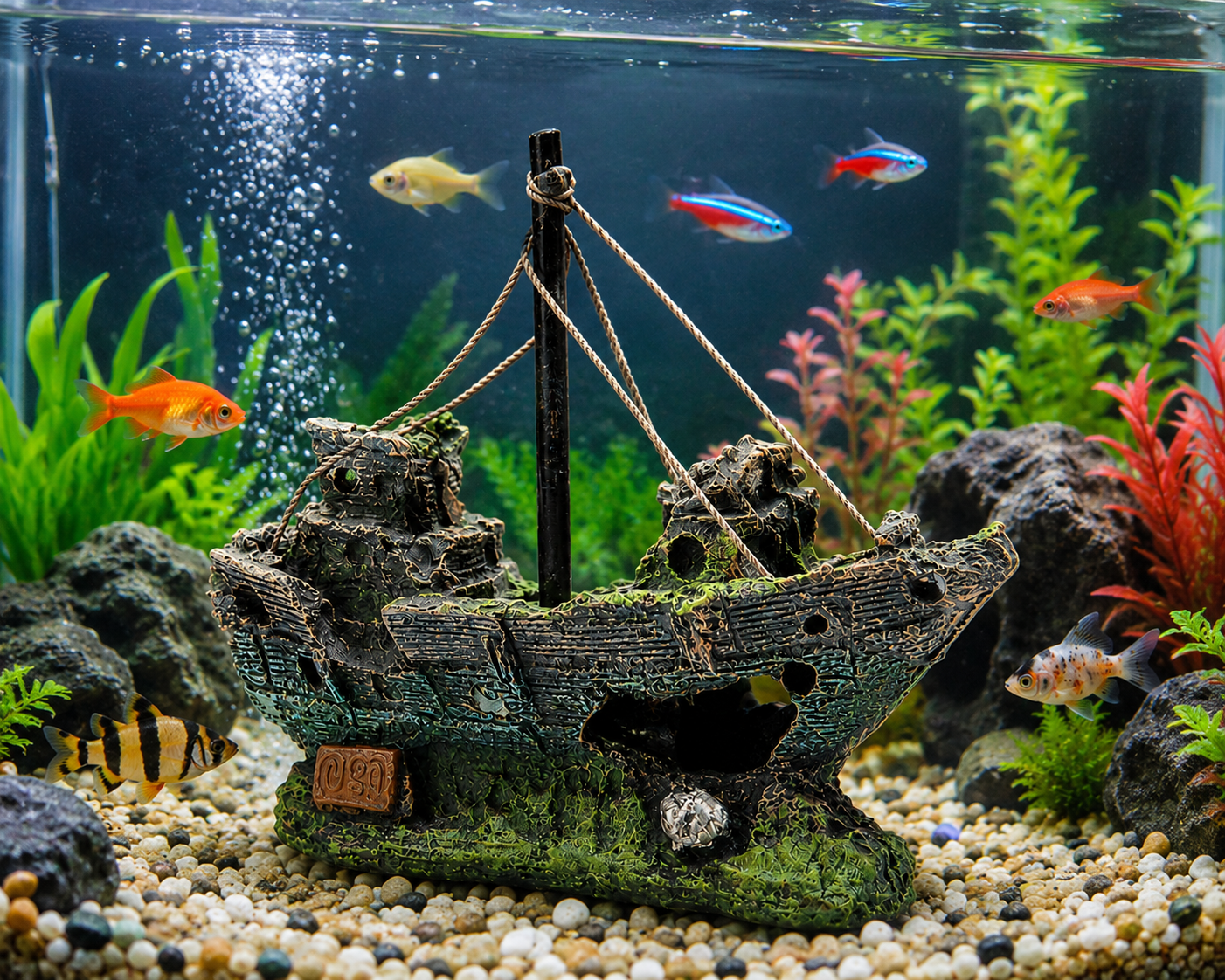Pirate ship landscape fish tank landscape decoration 1 pcs