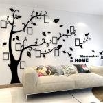 Tree Wall Sticker with Famliy Picture Frames DIY Branches Photo Gallery Frame Decor for Office and Home 118×72 Inches (Black, Left)