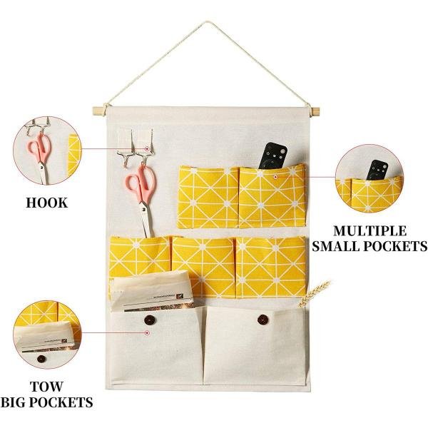 Wall Mounted 7 Bags Storage Bag Over the Door Storage Wall Door