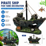 Pirate ship landscape fish tank landscape decoration 1 pcs