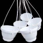 6 inch white Hanging flower pot 5 pcs