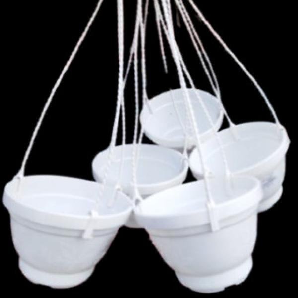 6 inch white Hanging flower pot 5 pcs