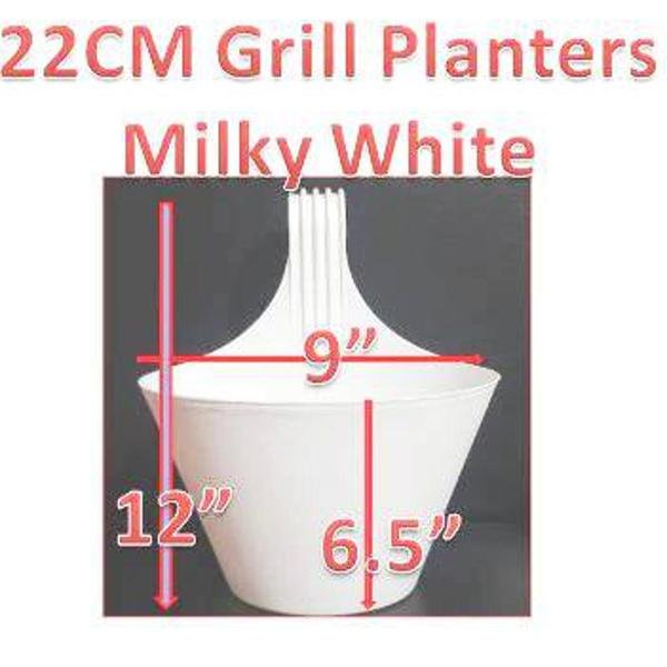 22Cm Grill Planters Milky White 1 pcs
