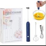 Electric Hand Mixer, 2-in-1 USB Rechargeable Automatic Milk Frother Egg Beater, 5V Lithium Battery Powered Electric Blender with 3 Speed Adjustable