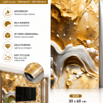 Decorative Wall Stickers 1 Pcs Self-Adhesive Light Luxury Gold Stamping 3D Three-Dimensional Waterproof Wall Wallpaper
