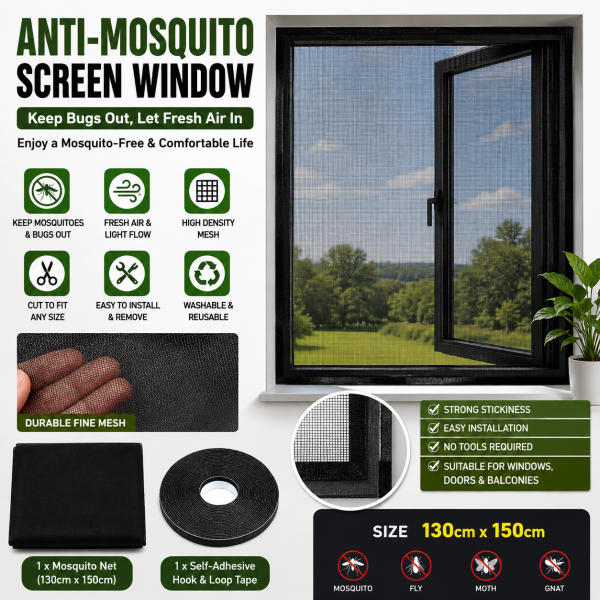 Anti-Mosquito Screen Window, Summer Insect-Proof Mosquito Net