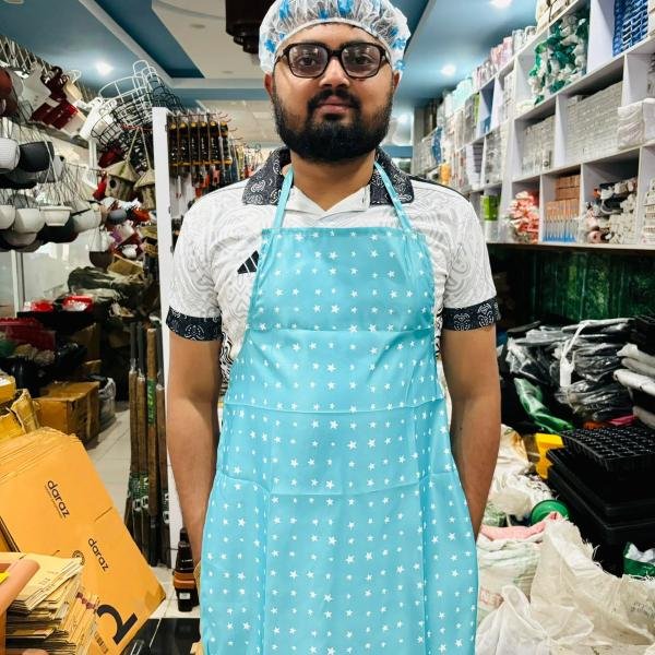 Kitchen Apron for Clean and Smart Cooking with 3 pcs Cap